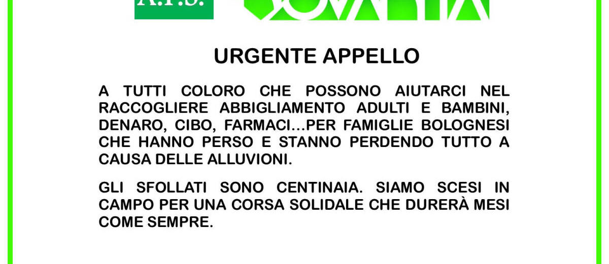 Appello urgente alluvione Emilia Romagna