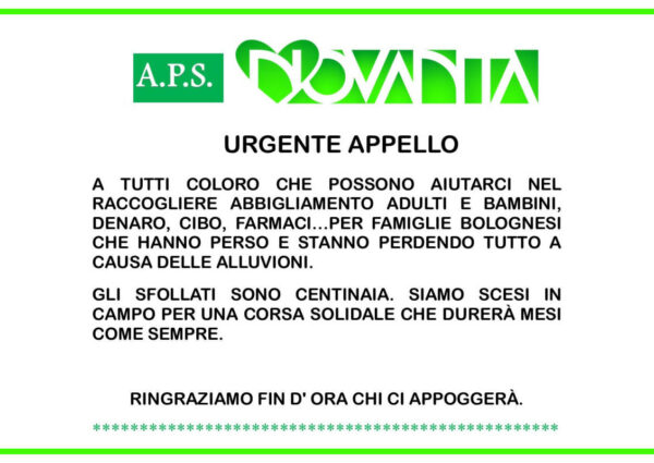 Appello urgente alluvione Emilia Romagna